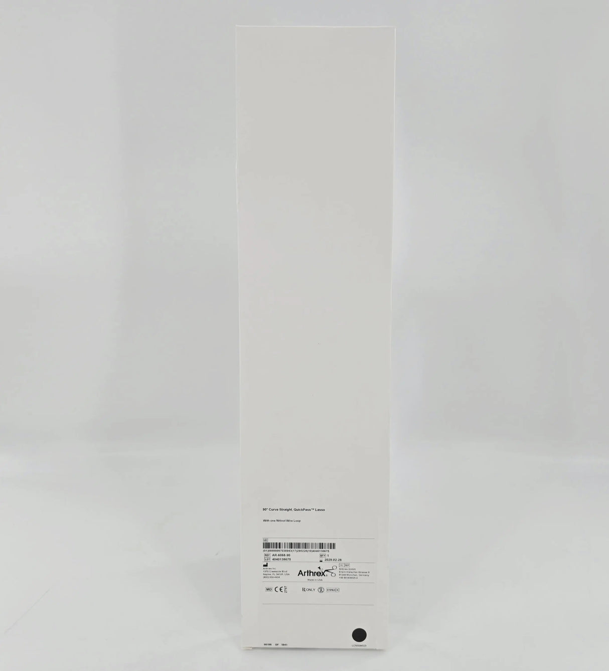 Arthrex AR-6068-90 90° Curve Straight QuickPass Lasso w/ One Nitinol Wire Loop 1/EA Arthrex