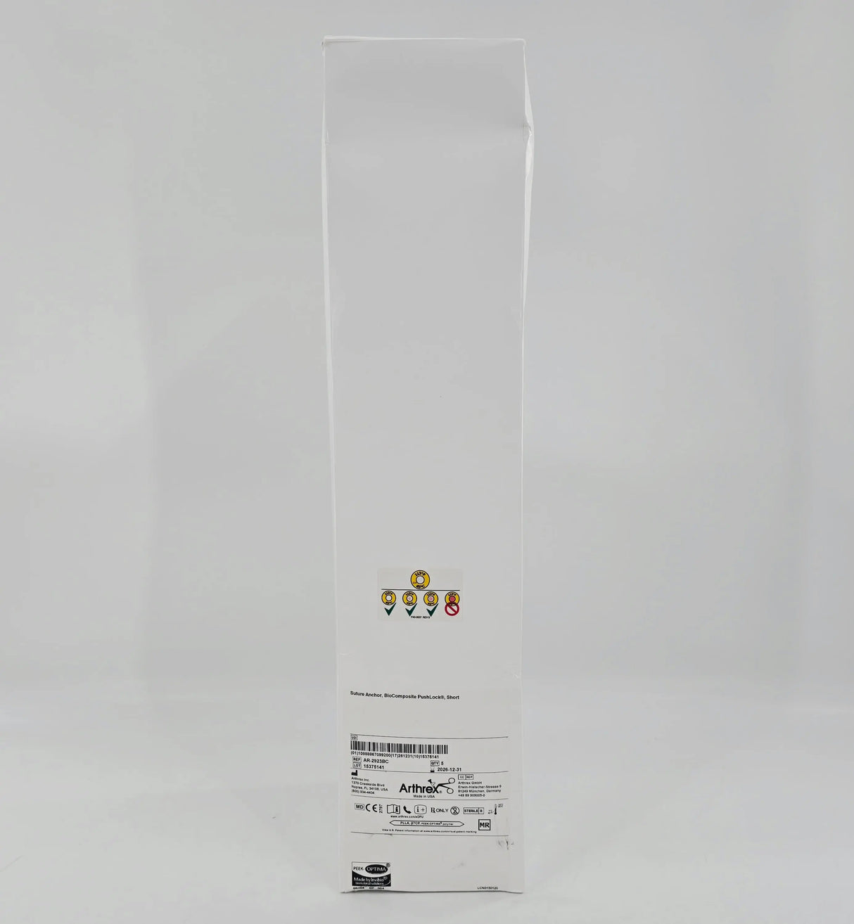 Arthrex AR-2923BC Suture Anchor, BioComposite PushLock Short BX/5 Arthrex