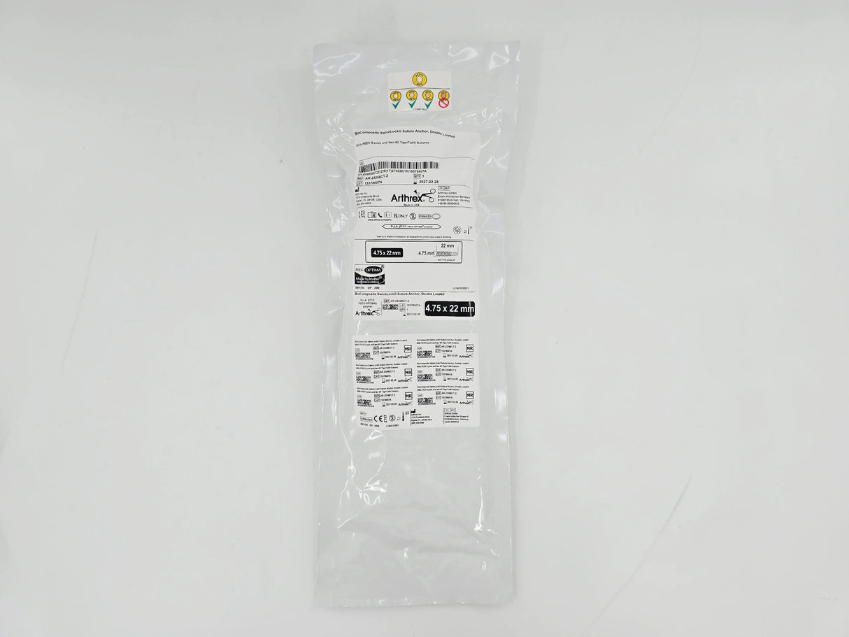 Arthrex AR-2324BCT-2 BioComposite SwiveLock Suture Anchor Double Loaded 4.75 x 22mm 1/EA Arthrex