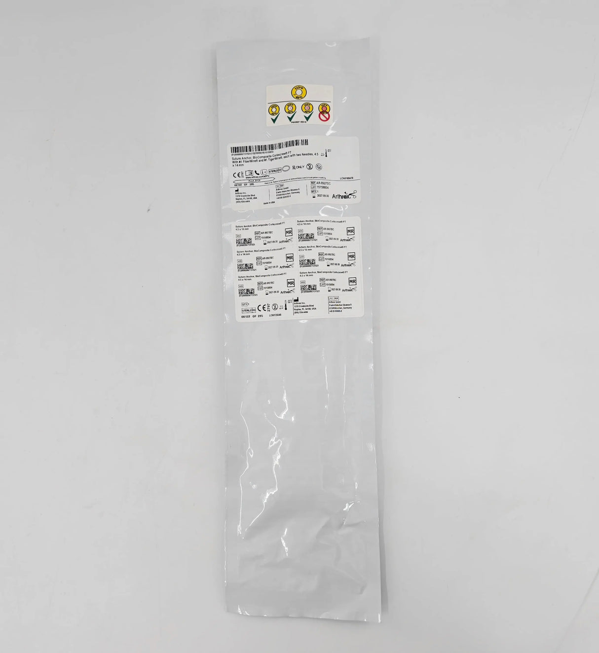 Arthrex AR-8927BC Suture Anchor BioComposite Corkscrew FT w/ FiberWire & TigerWire 4.5mm x 14mm 1/EA Arthrex