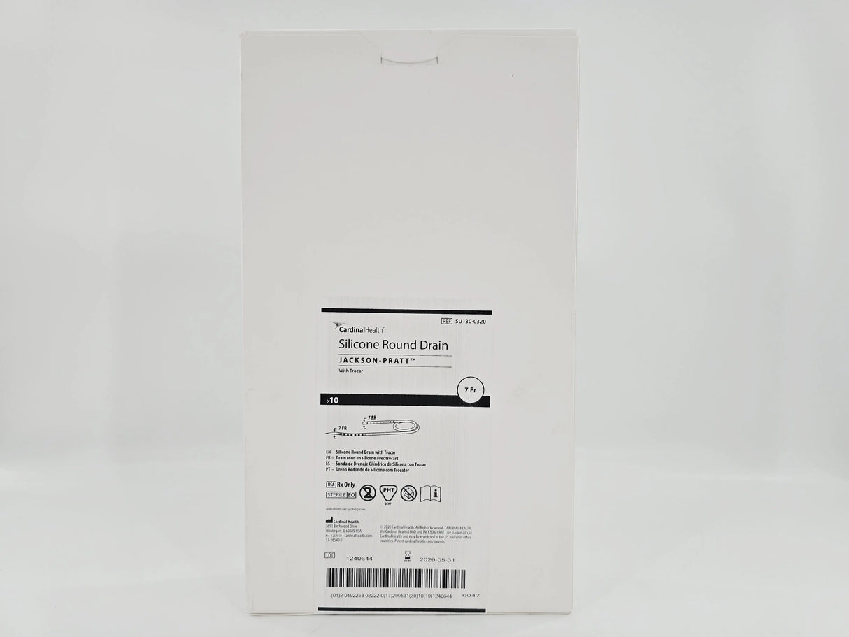 Cardinal Health SU130-0320 Jackson-Pratt Silicone Round Drain w/ Trocar 7Fr. BX/10 Cardinal Health