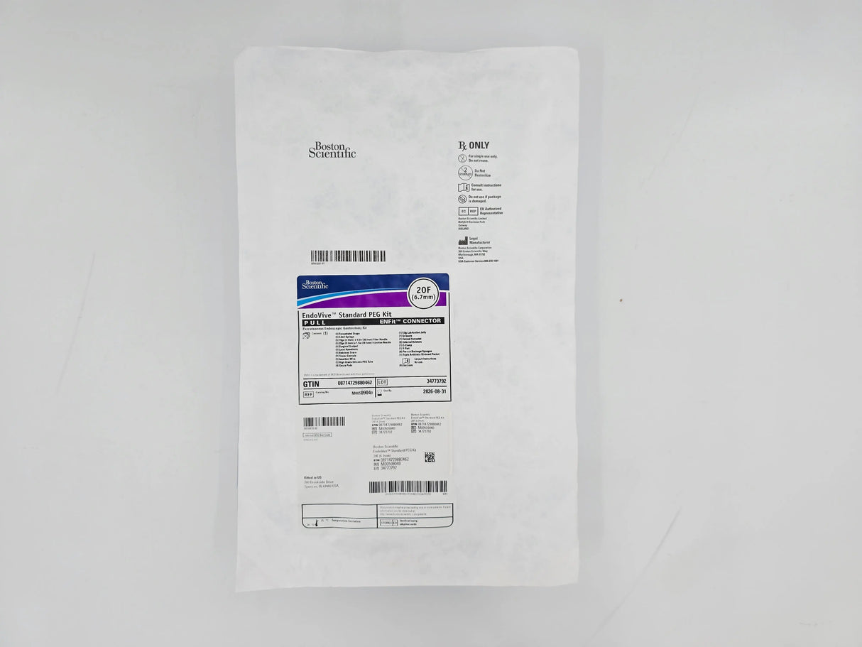 Boston Scientific M00509040 EndoVive Standard PEG Kit 20F (6.7mm) Percutaneous Endoscopic Gastronomy Kit ENFit Connector 1/EA Boston Scientific