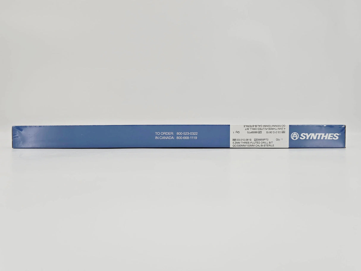 Synthes 03.010.061S 4.2mm Three-Fluted Calibrated Drill Bit QC/330mm/100m 1/EA DePuy Synthes
