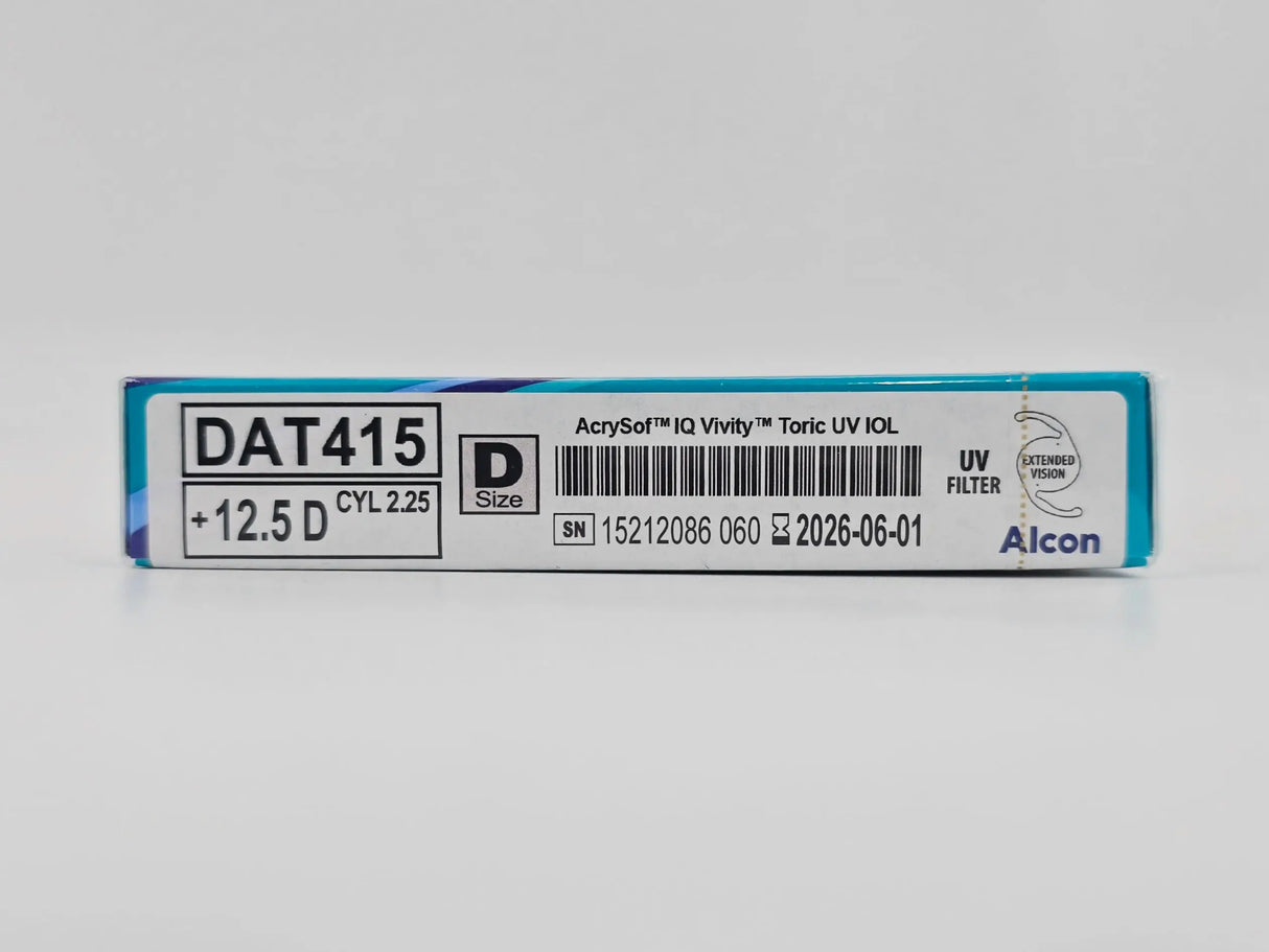 Alcon DAT415.125 AcrySof IQ Vivity Toric UV Absorbing Extended Vision IOL +12.5 D Size D 1/EA Alcon