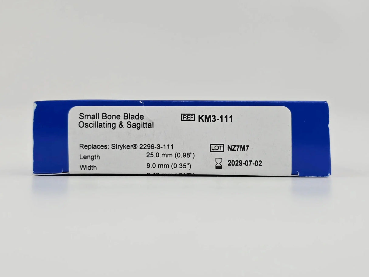 Brasseler KM3-111 Small Bone Blade Oscillating & Sagittal 25mm x 9mm x 0.38mm BX/5 Brasseler