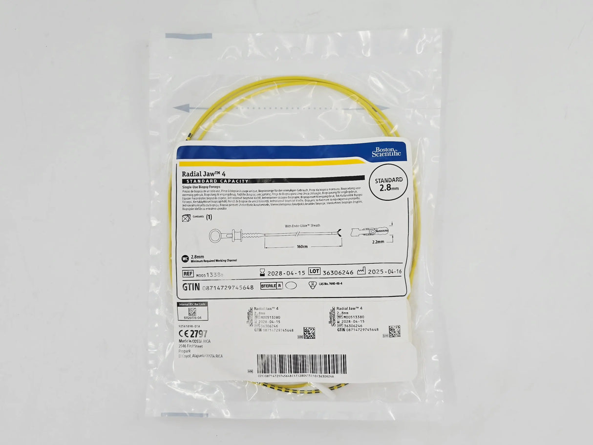 Boston Scientific M00513380 Radial Jaw 4 Single-Use Biopsy Forceps 2.8mm Standard Capacity 1/EA Boston Scientific
