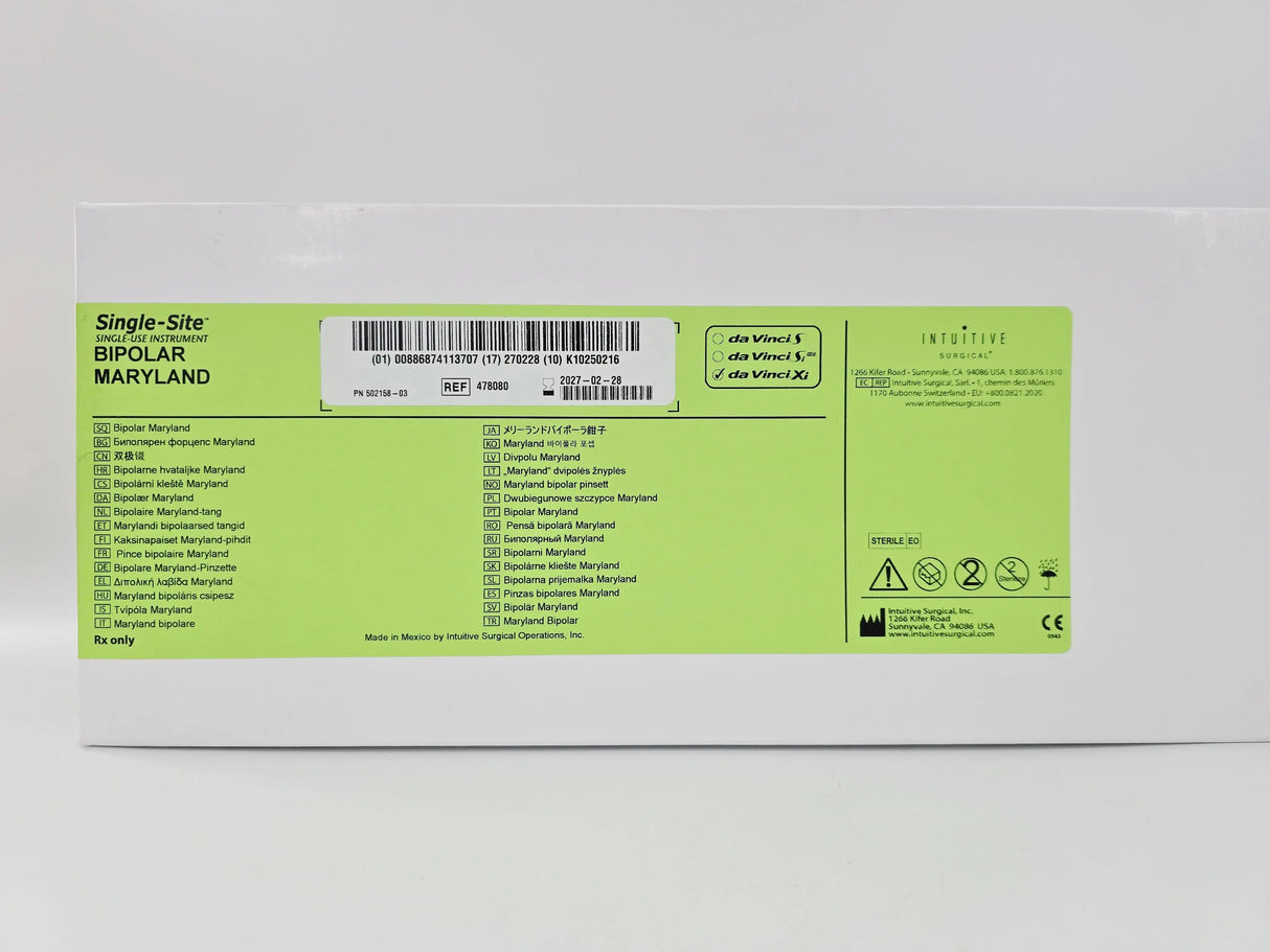 Intuitive Surgical 478080 Da Vinci Xi Single-Site Bipolar Maryland Single-Use Forceps 5mm 1/EA Intuitive Surgical