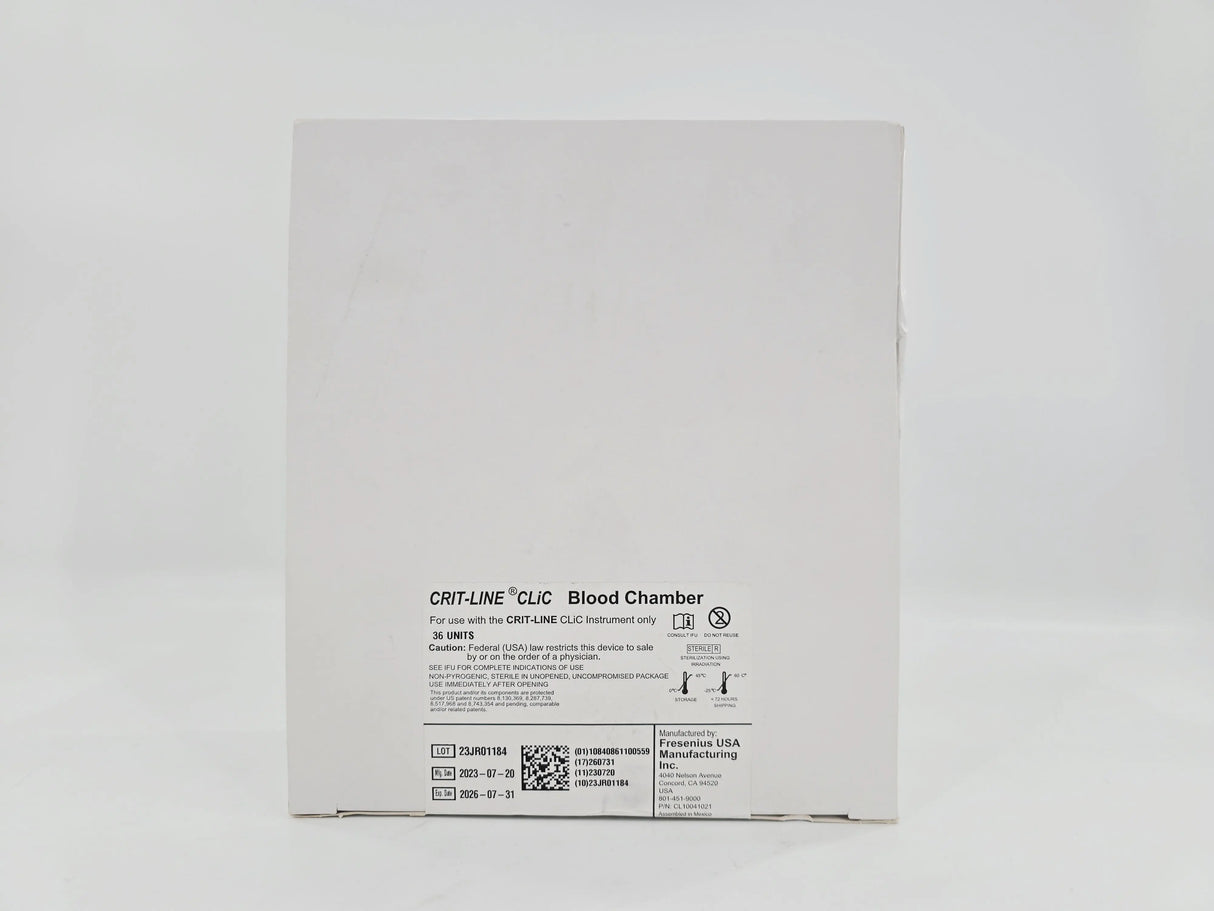 Crit-Line CLiC FSNL10041021Z Blood Chamber w/ Luer Lock Connector Disposable BX/36 CRIT-LINE