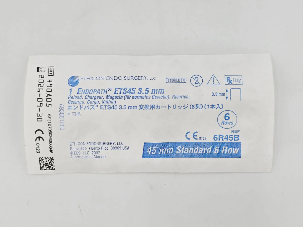 Ethicon 6R45B Endopath ETS45 Linear Cutter Staple Reload 3.5mm x 45mm Standard 6 Row 1/EA Ethicon