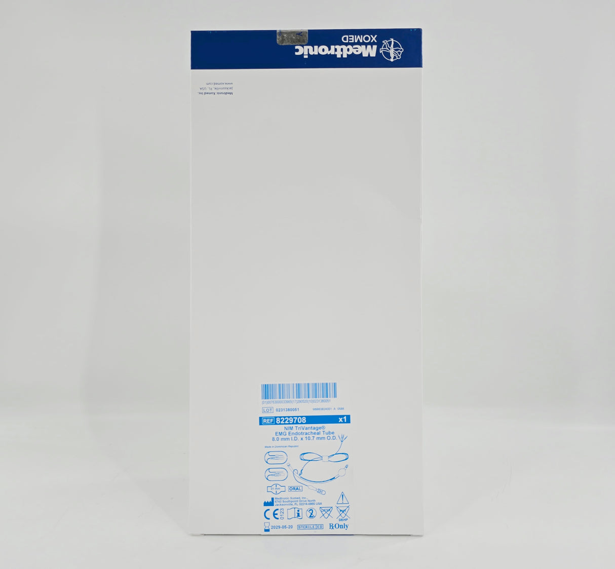 Medtronic 8229708 NIM TriVantage EMG Endotracheal Tube 8.0mm I.D. x 10.7mm O.D. 1/EA