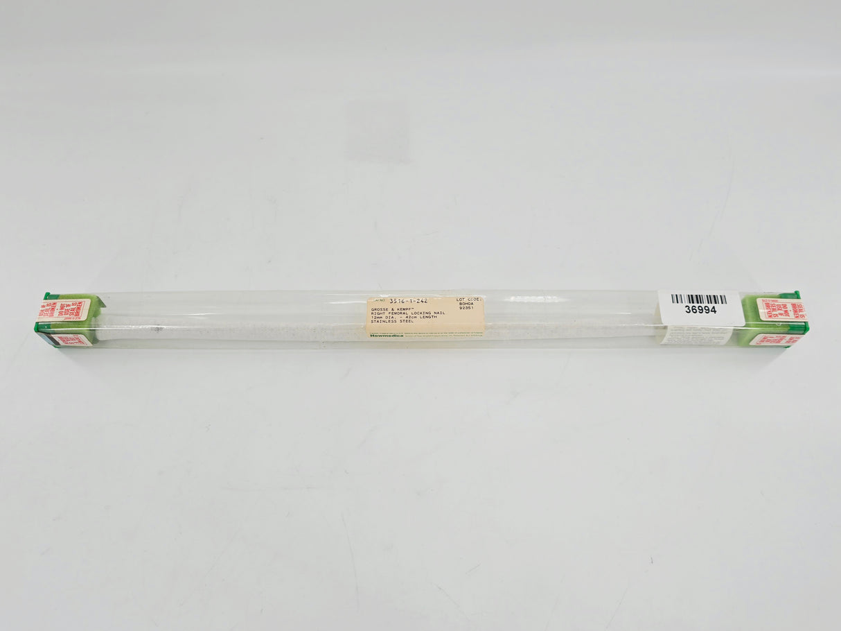 Howmedica 3516-1-242 Grosse-Kempf Right Femoral Locking Nail 12mm x 42cm 1/EA