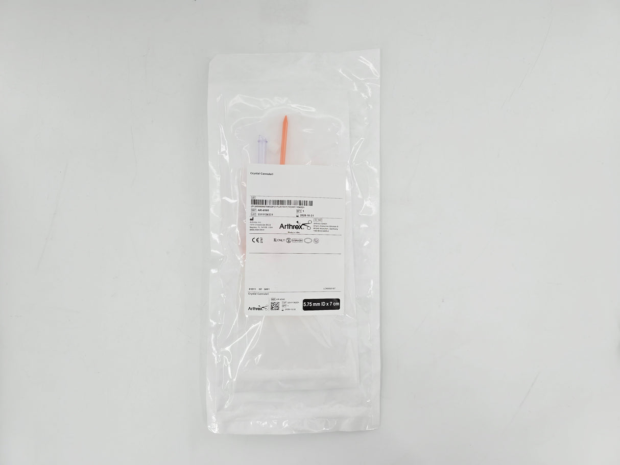Arthrex AR-6560 Crystal Cannula 5.75mm ID x 7cm 1/EA