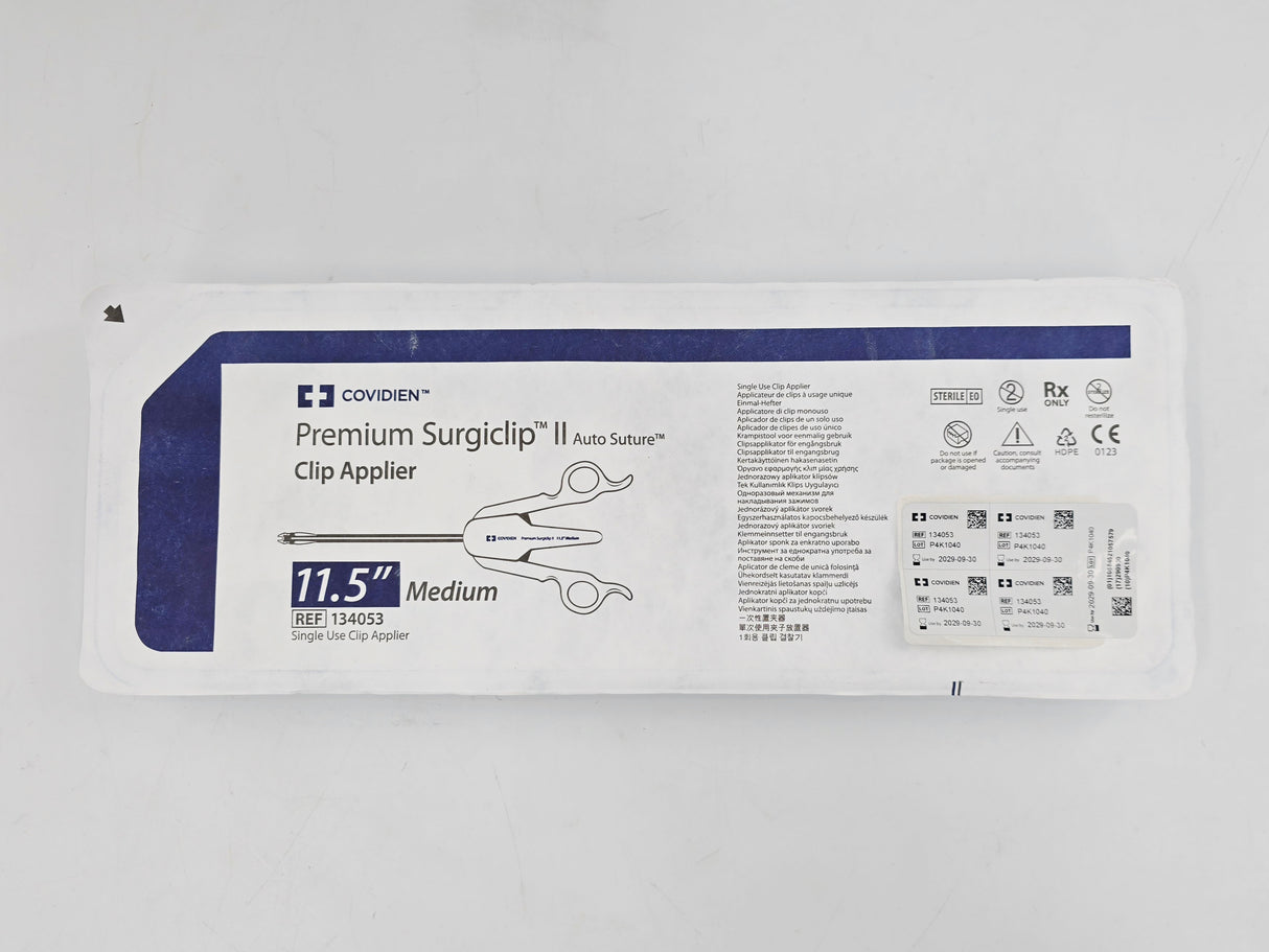 Covidien 134053 Premium Surgiclip II Auto Suture Clip Applier 11.5" Medium 1/EA