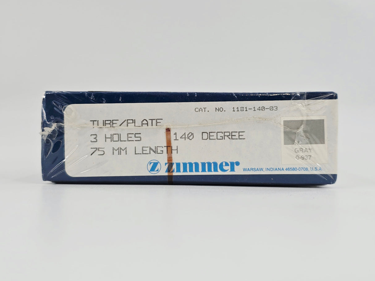 Zimmer Biomet 1181-140-03 Free-Lock Femoral Fixation System Compression Tube/Plate 140° 3 Holes 75mm Length BX/1