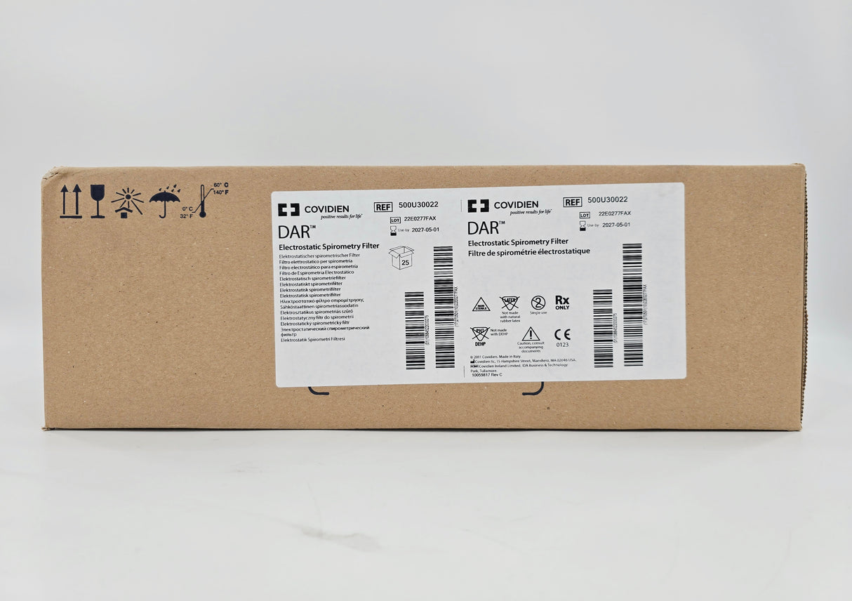 Covidien 500U30022 DAR Electrostatic Spirometry Filter BX/25