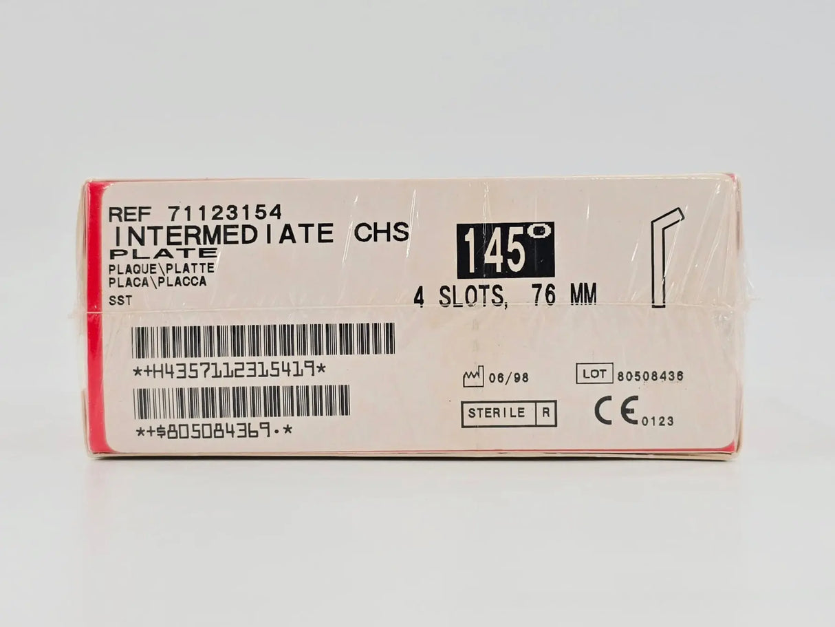 Smith & Nephew Richards 71123154 Intermediate Compression Hip Screw Plate 145° 76mm 4 Holes BX/1 Smith & Nephew Richards