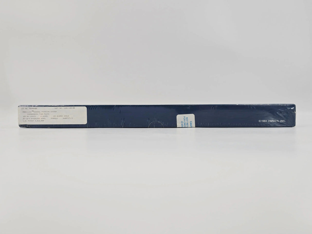 Zimmer Biomet 1181-135-08 Free-Lock Femoral Fixation System Compression Tube/Plate 135° 8 Holes 155mm Length BX/1 Zimmer Biomet