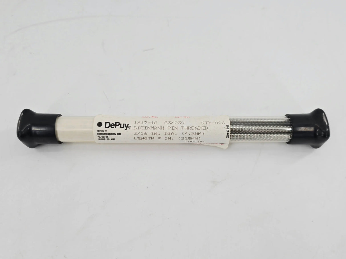 DePuy 1617-18-000 Steinmann Pin Threaded Trocar Point 3/16" x 9" PK/6 DePuy