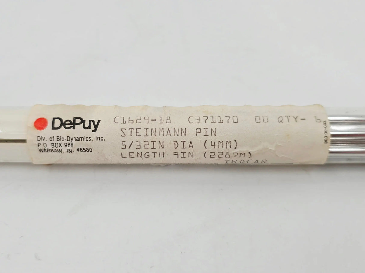 DePuy 1629-18-000 Steinmann Pin Trocar Point 5/32" x 9" PK/6 DePuy
