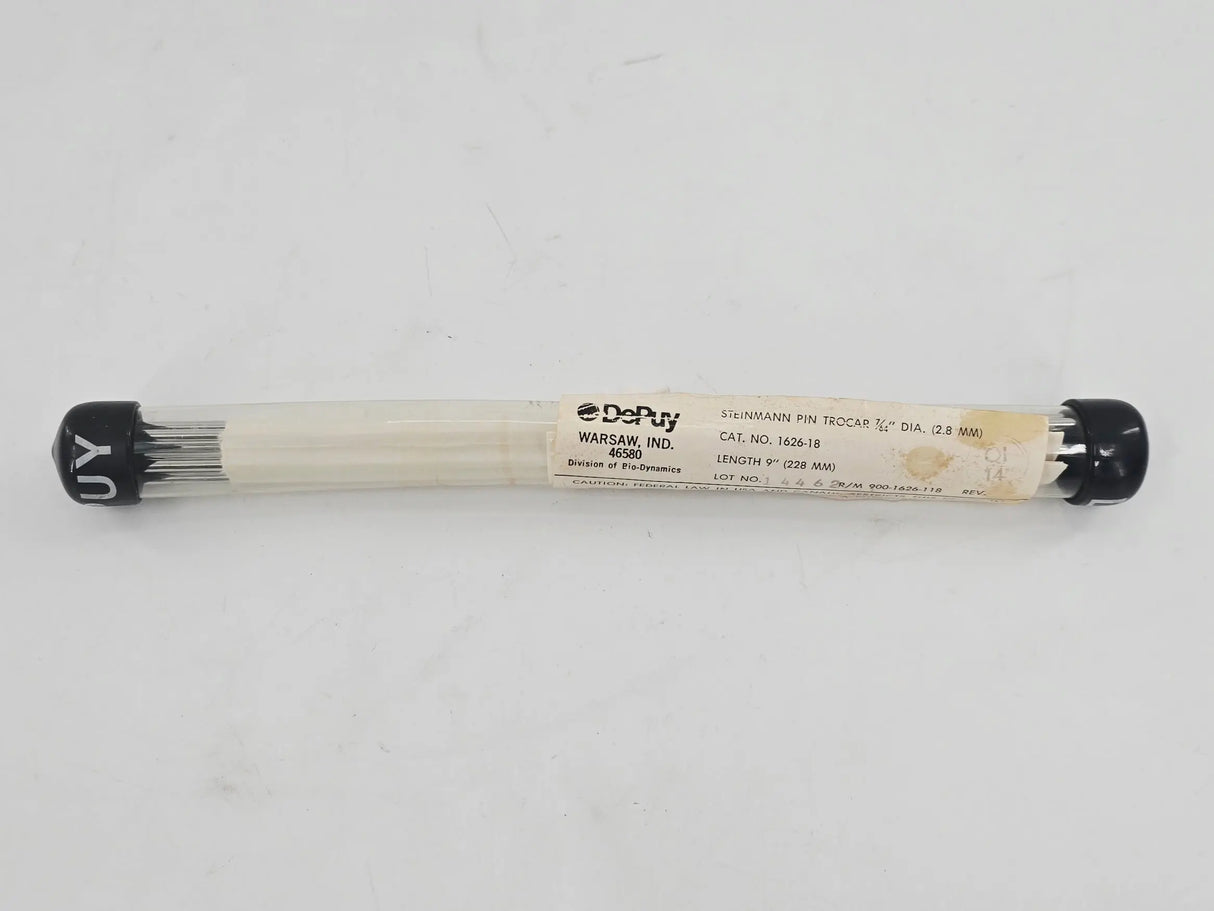 DePuy 1626-18-000 Steinmann Pin Smooth Trocar Point 7/64" (2.8mm) x 9" 6/PK DePuy