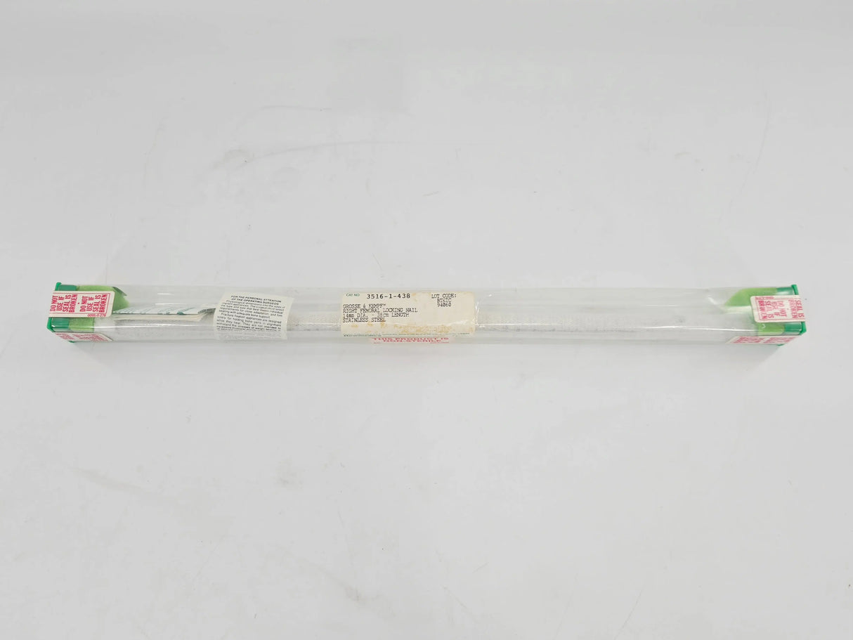Howmedica 3516-1-438 Grosse & Kempf Right Femoral Locking Nail 14mm x 38cm 1/EA Howmedica