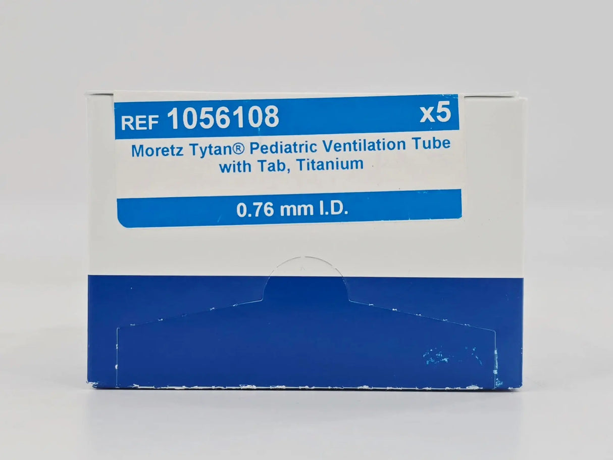 Medtronic 1056108 Moretz Tytan Pediatric Ventilation Tube w/ Tab, Titanium 0.76mm I.D. 5/BX Medtronic