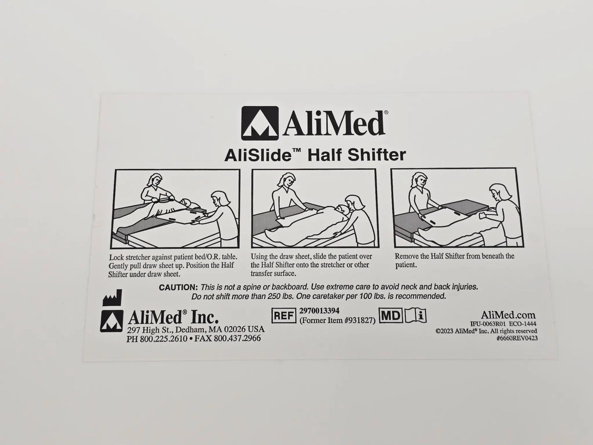 AliMed 2970013394 AliSlide Half Shifter Transfer Board Primis Medical