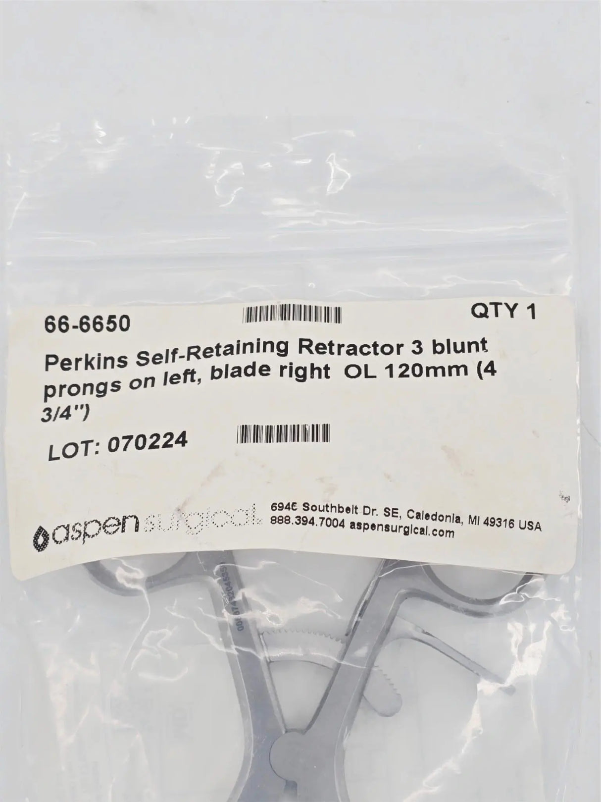 Symmetry Surgical 66-6650 Perkins Self-Retaining Retractor Primis Medical