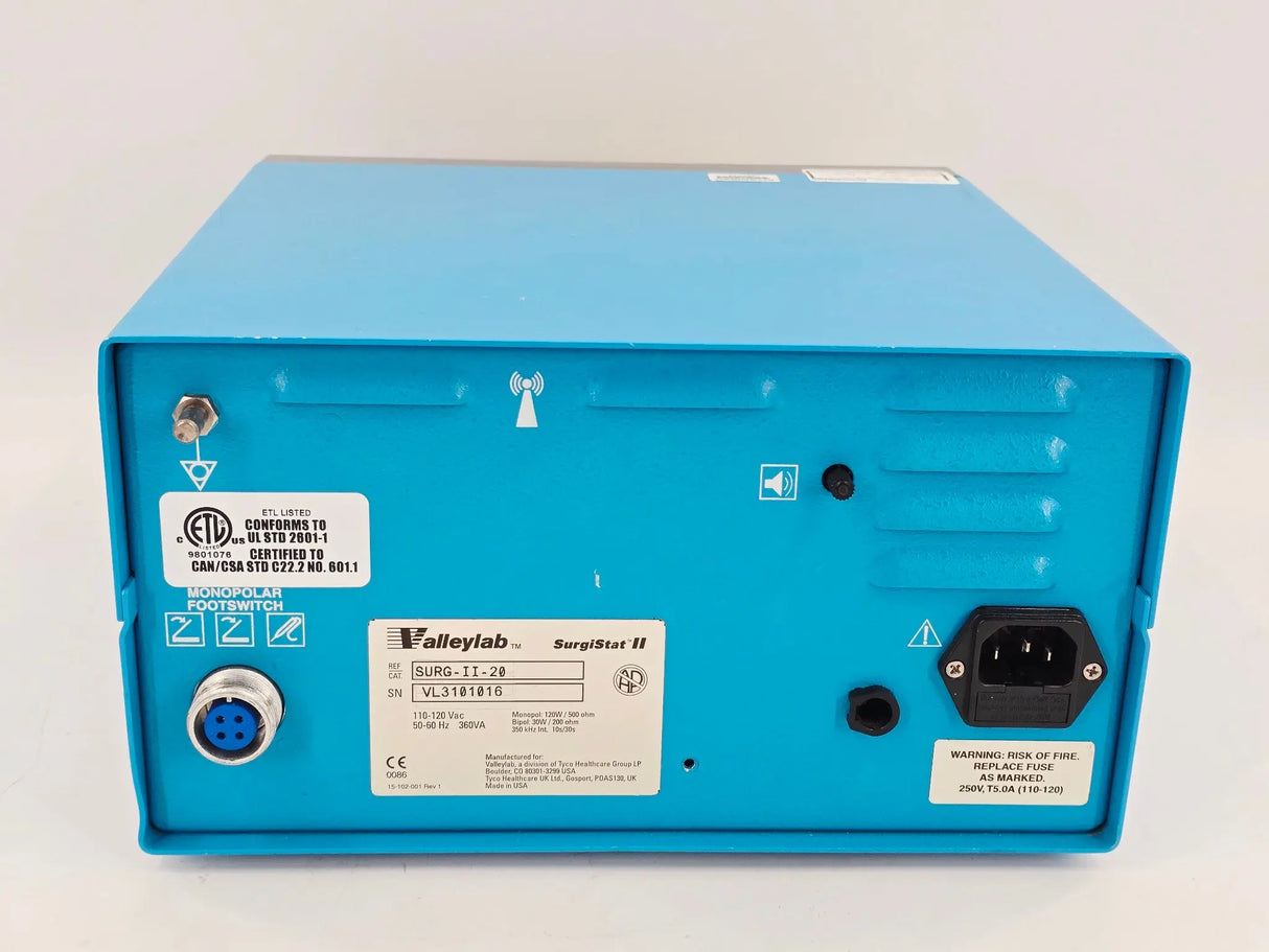 Valleylab SurgiStat II Surgical Control Unit w/ Footswitch & Cable Set Primis Medical