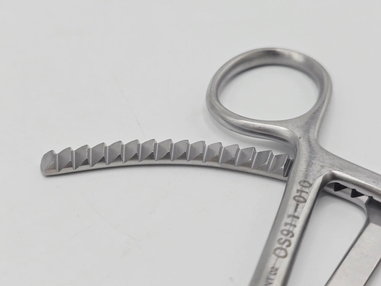 V. Mueller OS911-010 Bone Reduction Forceps Curved 1x1 Sharp Tip Prongs 8" Primis Medical