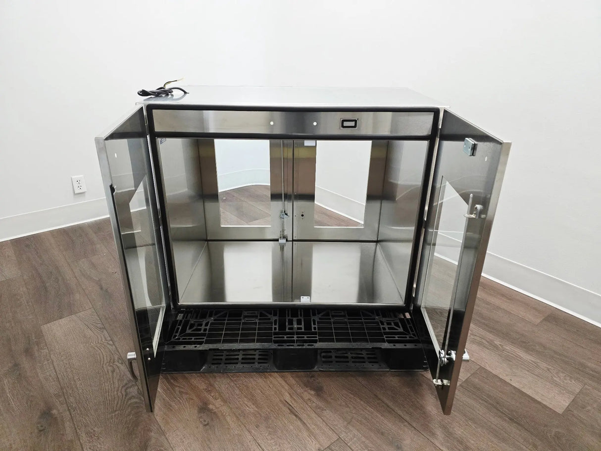 Industrial Stainless Steel Passthrough Cabinet w/Glass Doors Restaurant Wine Bar Primis Medical