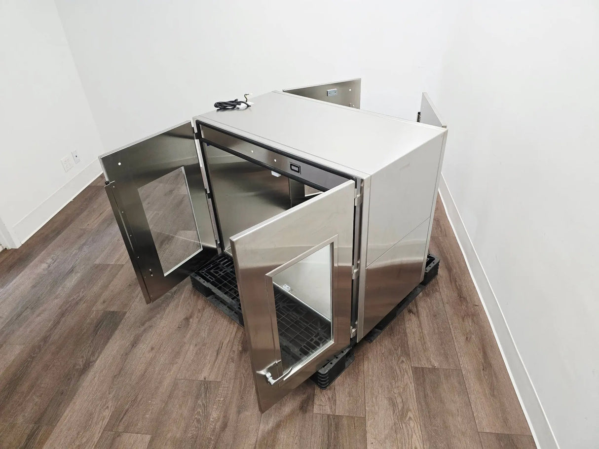 Industrial Stainless Steel Passthrough Cabinet w/Glass Doors Restaurant Wine Bar Primis Medical