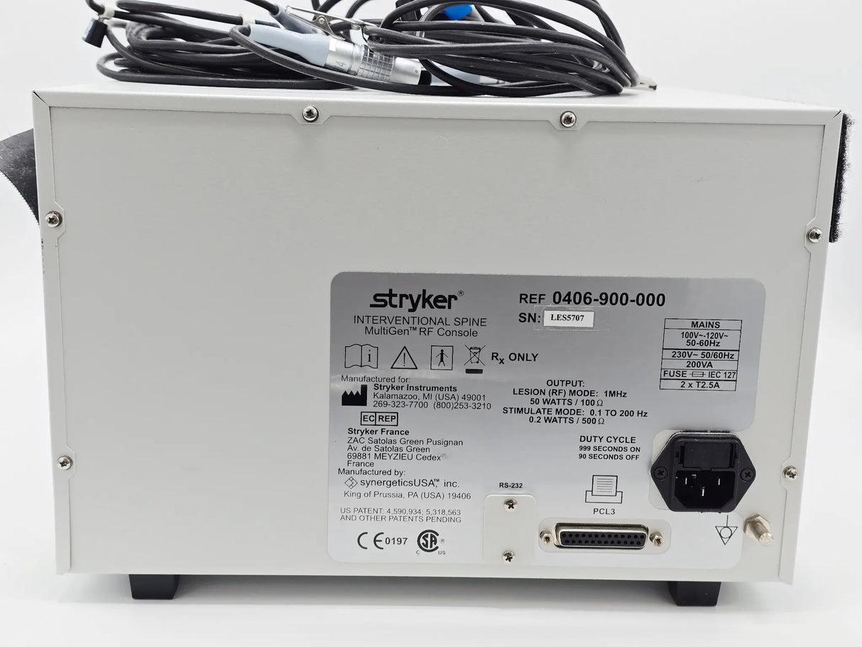 Stryker MultiGen Medical Equipment Console w/ Cables Powers On Primis Medical