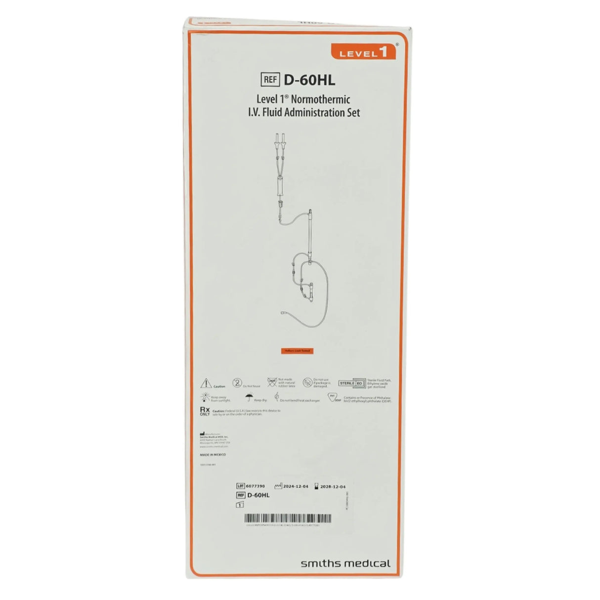 Smiths Medical Level 1 D-60HL Fast Flow Fluid Warmer Disposable Administration Tubing Set – Box of 10 New Smiths Medical