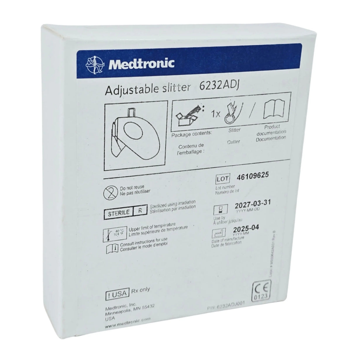 Medtronic 6232ADJ Adjustable Slitter for Cardiac Lead Removal – New, Single-Use Medtronic