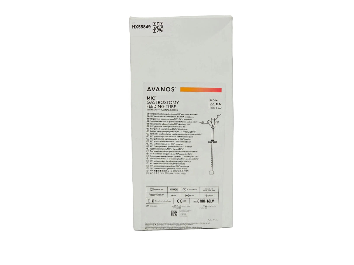Avanos 44292 MIC Gastrostomy Feeding Tube with ENFit Connector 16Fr 8100-16LV – New Avanos