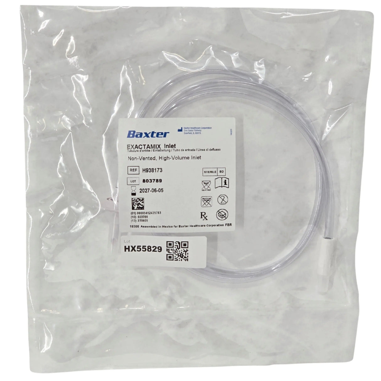 Baxter H938173 EXACTAMIX Non-Vented High-Volume Inlet for Bags or Vented Bottles Baxter