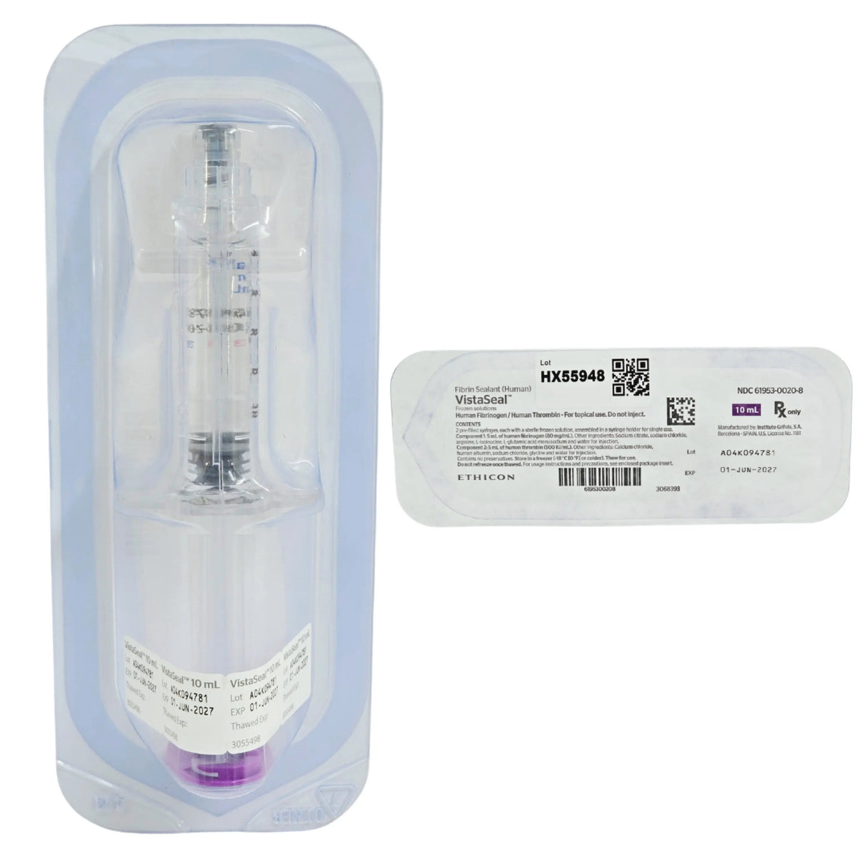 Ethicon 61953-0020-8 VISTASEAL Fibrin Sealant Human 10mL Frozen Solutions – New Ethicon