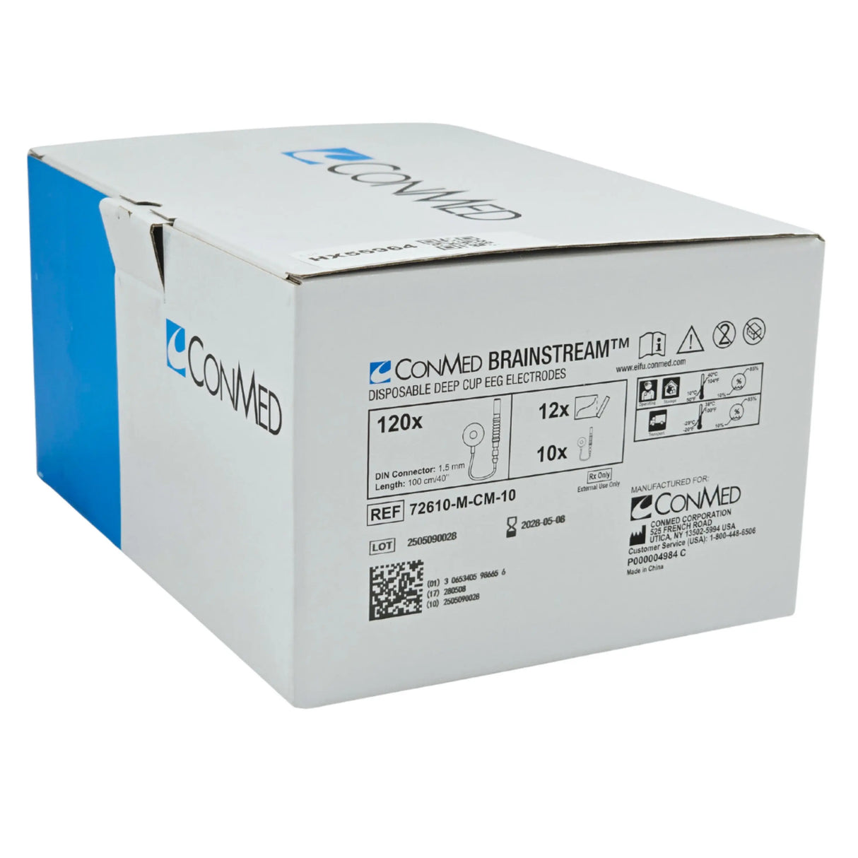 ConMed 72610-M-CM-10 Brainstream Disposable Deep Cup EEG Electrodes 12/BX ConMed
