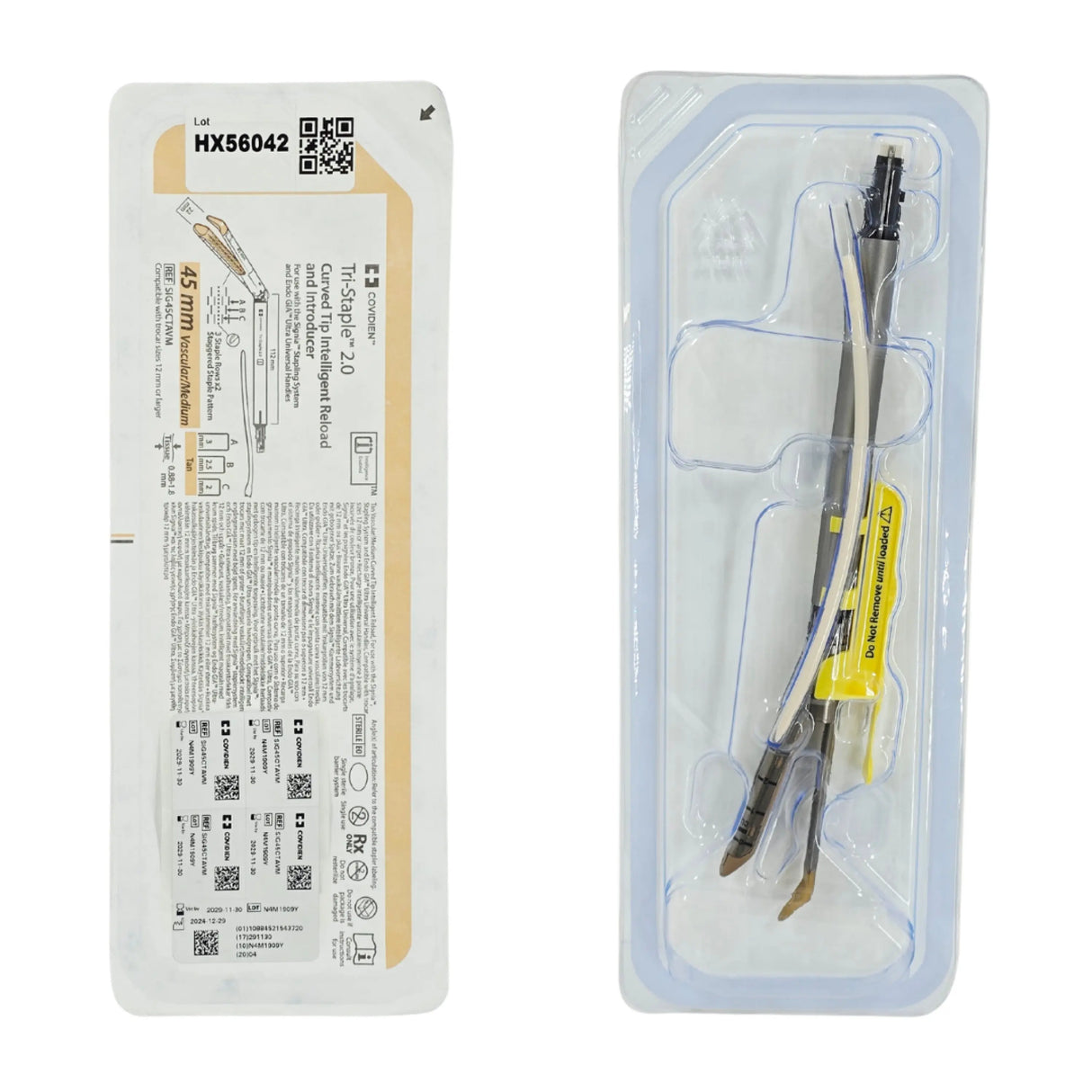 Covidien Tri-Staple 2.0 SIG45CTAVM Curved Tip Reload 45mm Tan Vascular/Medium 1/EA - New Covidien