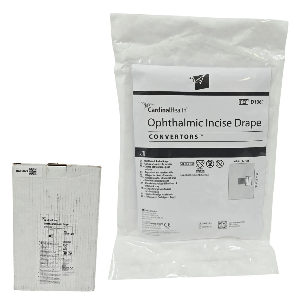 Cardinal Health D1061 Convertors Ophthalmic Incise Drape 48" x 51" Sterile 10/Box - New Cardinal Health
