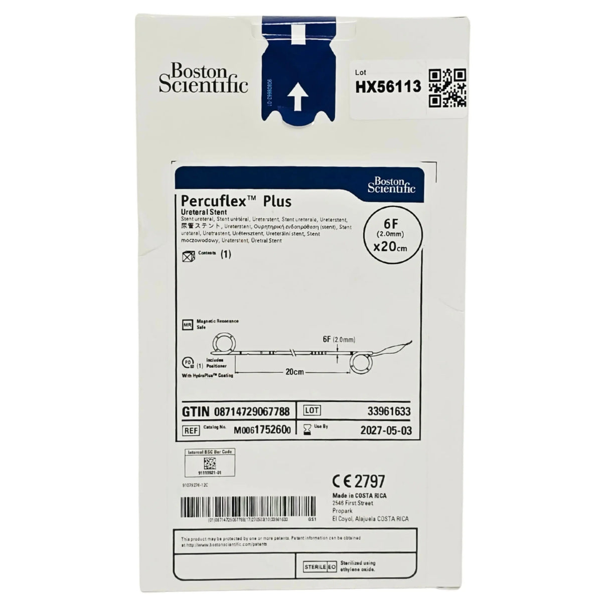 Boston Scientific M0061752600 Percuflex Plus Ureteral Stent 6 Fr x 20 cm - New Boston Scientific