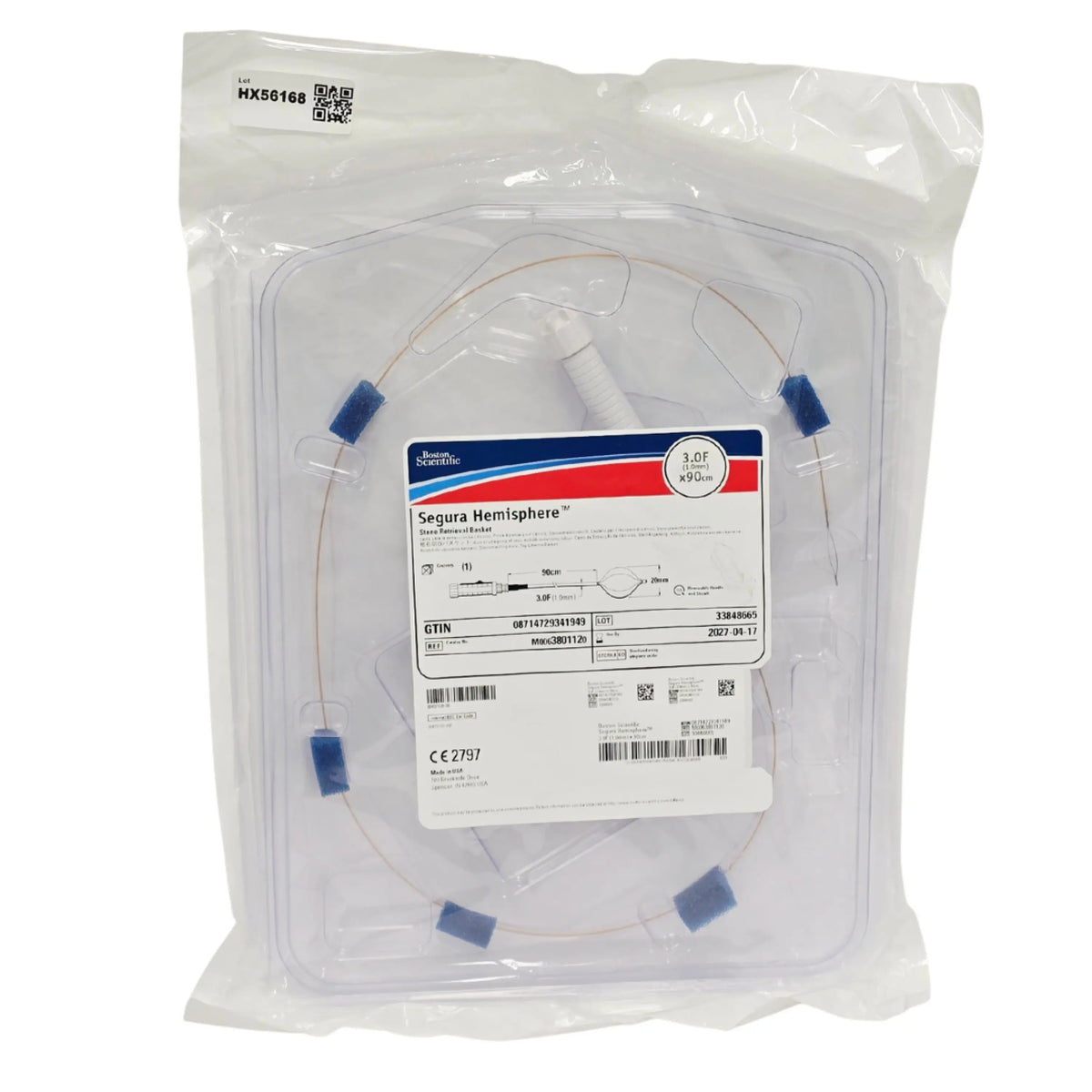 Boston Scientific M0063801120 Segura Hemisphere Stone Retrieval Basket 3.0 French x 90 cm x 20 mm - New 1/EA Preowned