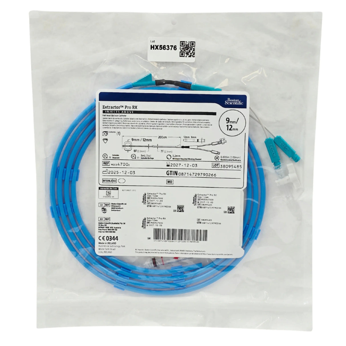 Boston Scientific M00547000 Extractor Pro RX Retrieval Balloon Catheter, 9–12 mm - New / Sterile Boston Scientific