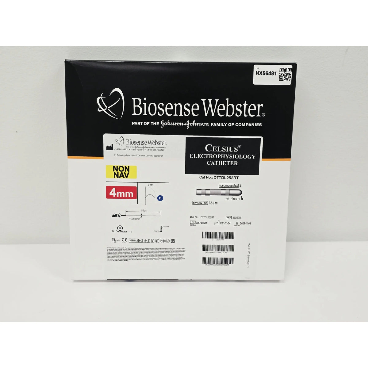 Biosense Webster Inc, D7TDL252RT, BX, New - Inner Sterile Package Intact, 10846835000412, EXPIRED Biosense Webster Inc