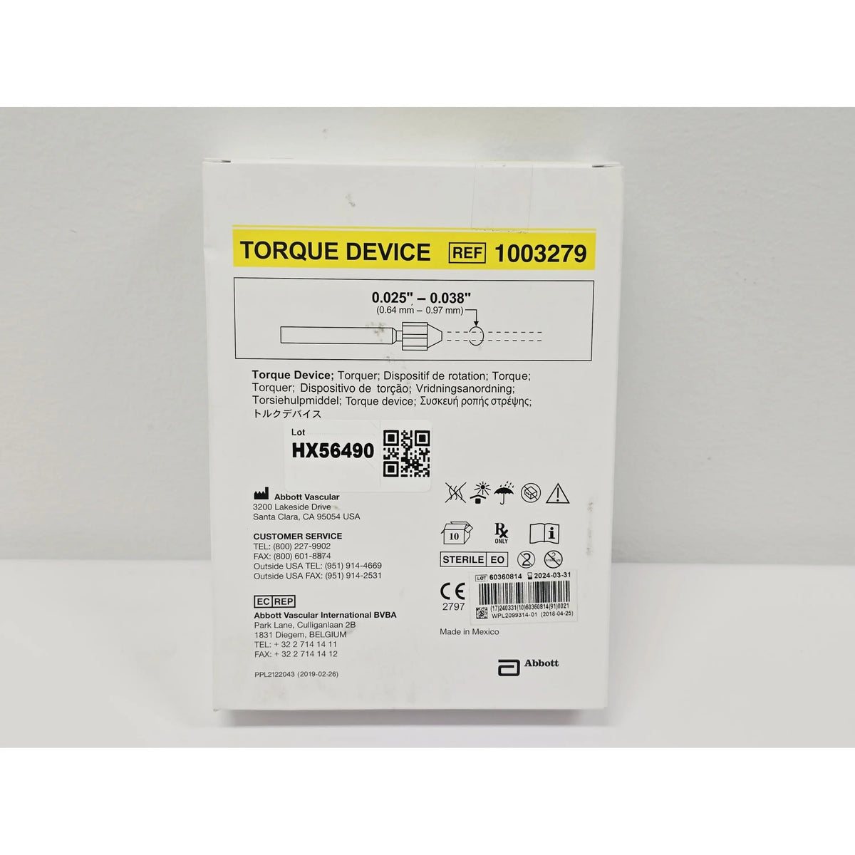 Abbott Vascular Inc., 1003279, BX/1, New - Inner Sterile Package Intact, 28717648013922, EXPIRED Abbott Vascular Inc.