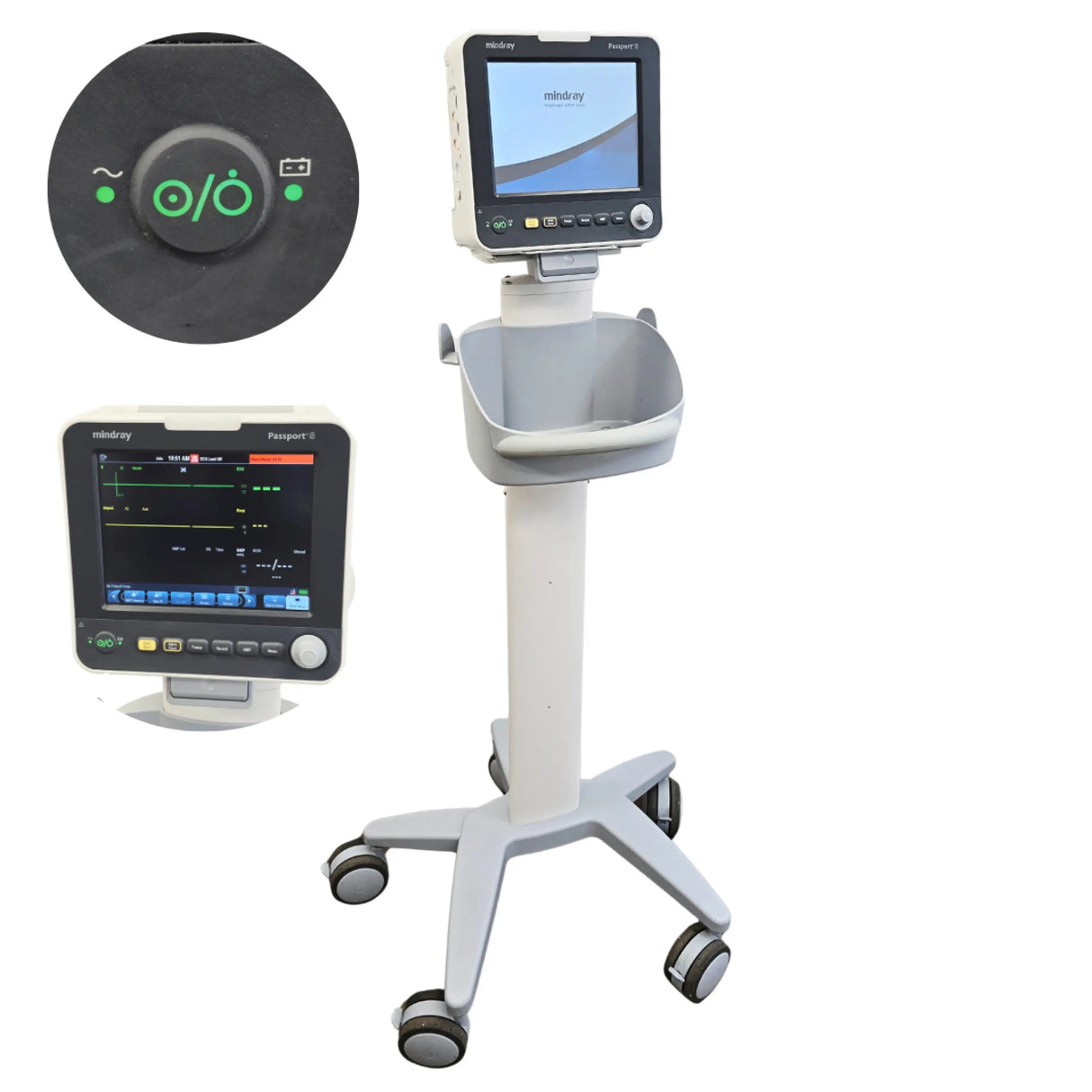Mindray Passport 8 Patient Monitor with Rolling Stand - Pre-Owned Mindray