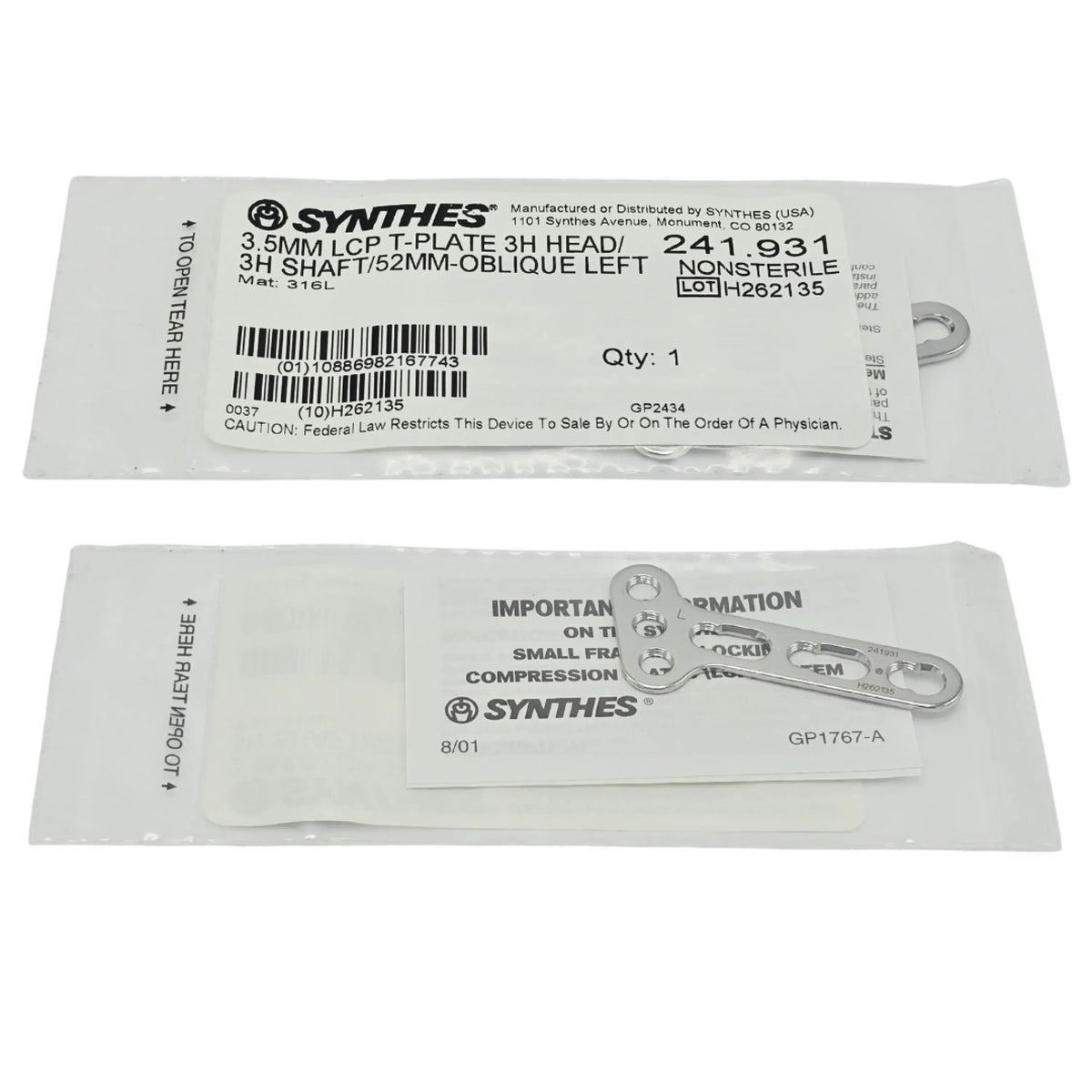 Synthes Gmbh, 241.931, EA, 10886982167743 Synthes Gmbh