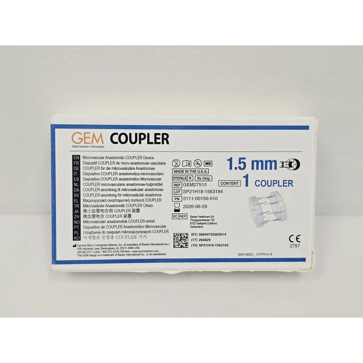 Synovis Micro Companies Alliance, Inc, GEM2751 I, 00844735002614, EXPIRED Synovis Micro Companies Alliance, Inc