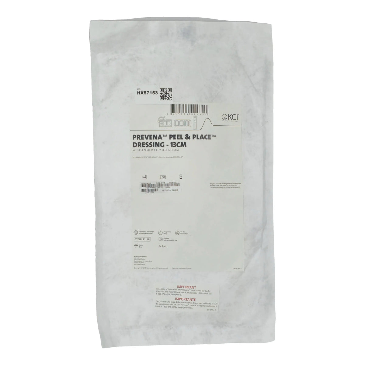Kci Usa, Inc., Prevena Peel & Place Dressing- 13 cm, 00849554004641 Kci Usa, Inc.